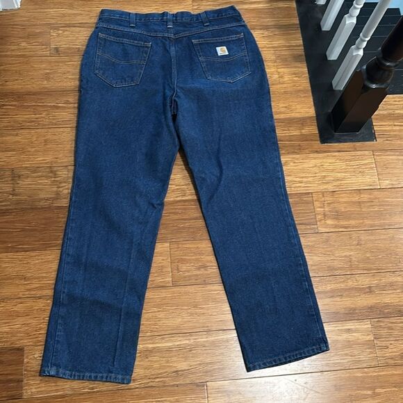 Carhartt Blue Denim Relaxed Fit Work Jeans, 36/32 - Picture 5 of 8